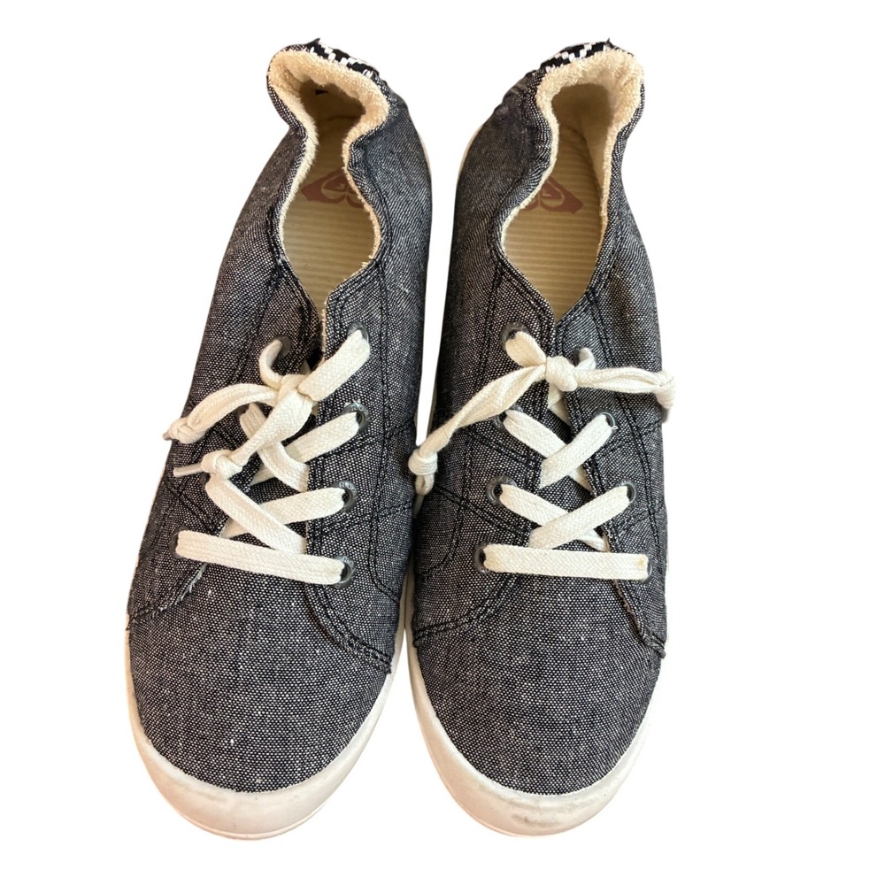 Roxy Women Bayshore III Black White Textile Slip On Sneakers ARJS600418 Size 11